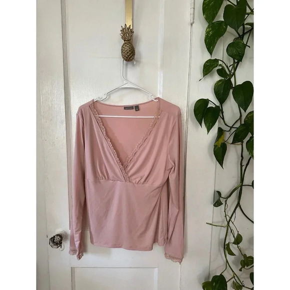 Apt 9 stretch women’s size, large pink blouse - Picture 1 of 7
